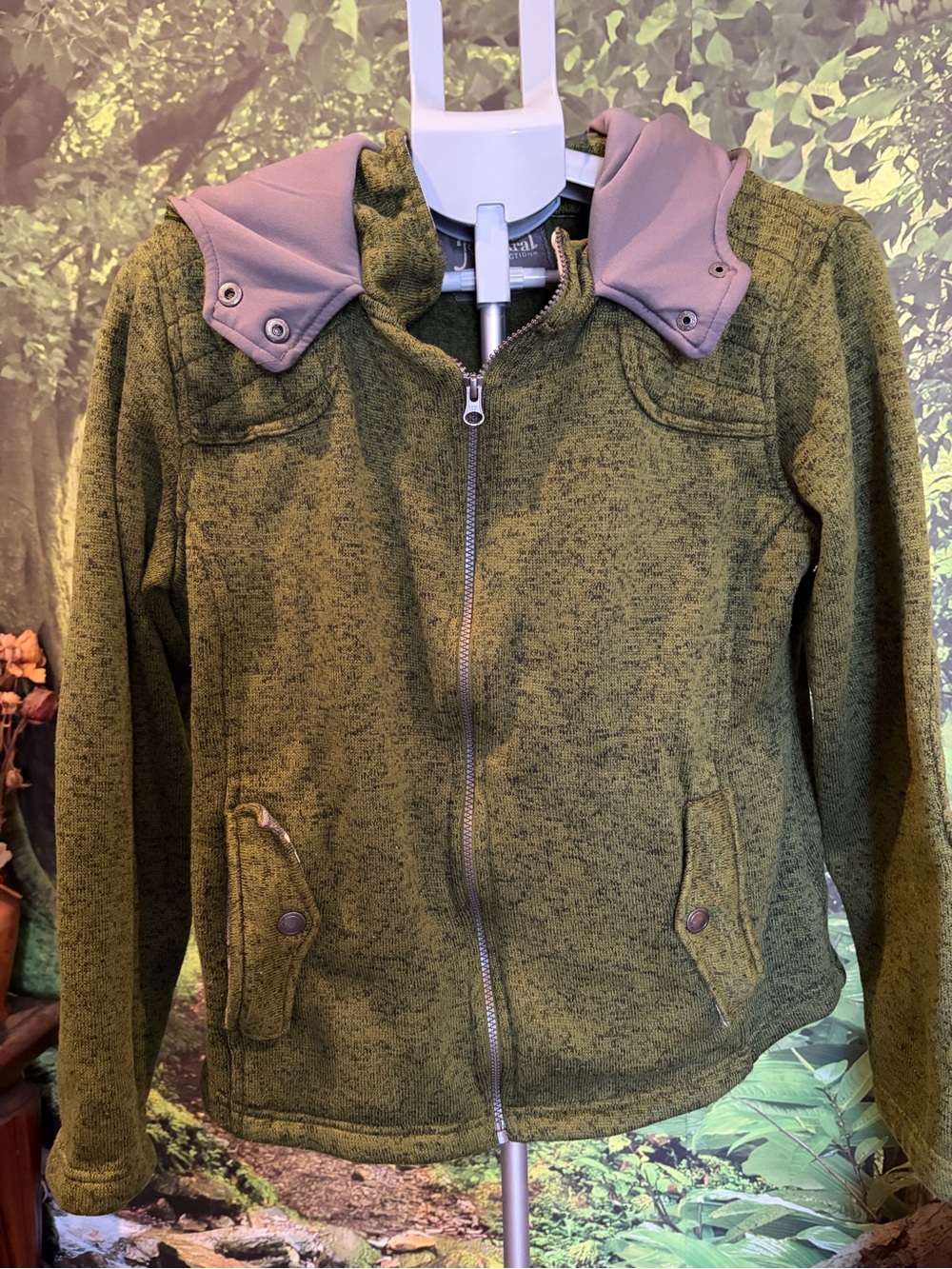 Cabela's Olive Green Utility Jacket with Light Gray Hood